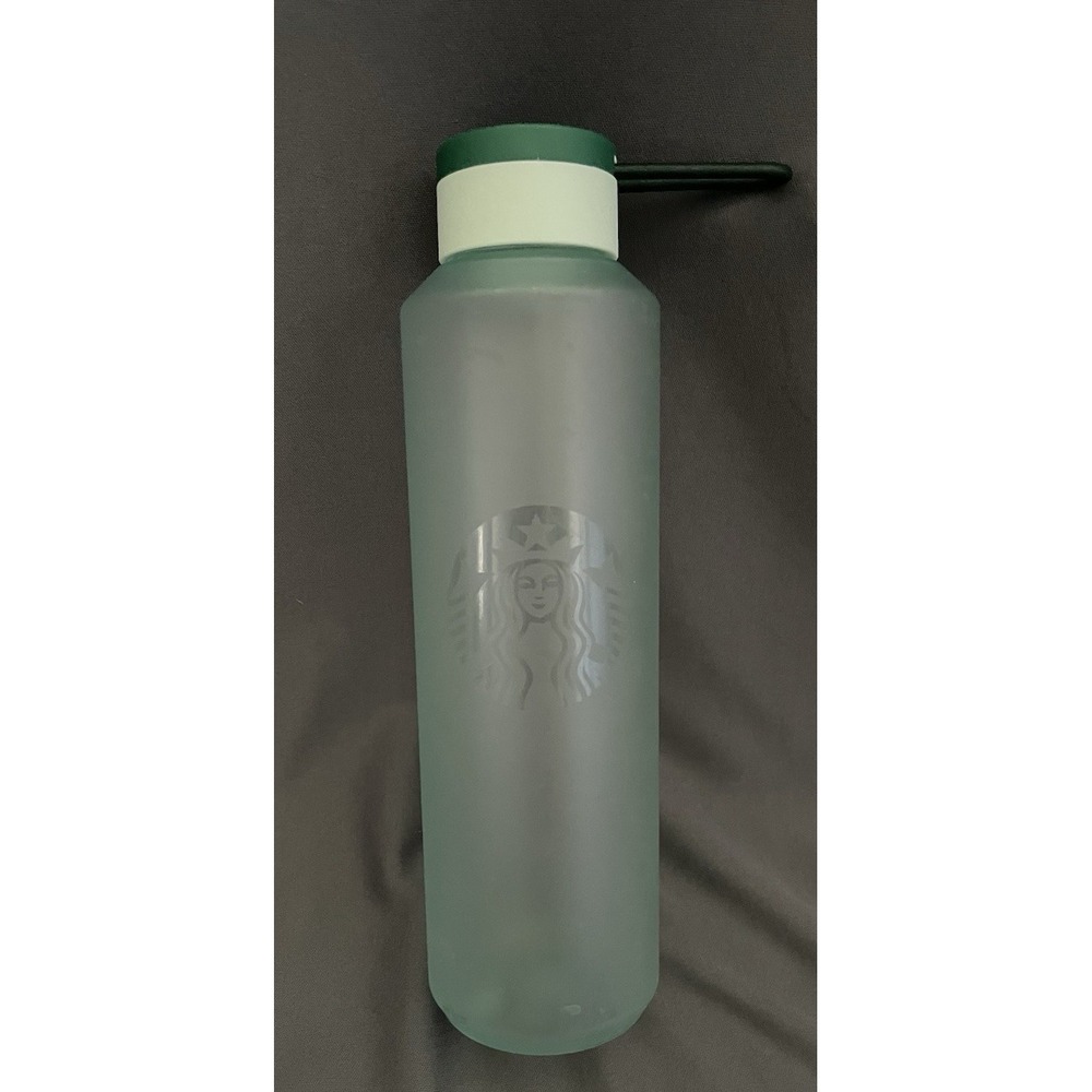 Starbucks 2023 Siren Soft Touch Plastic Water Bottle 24 oz EUC Light Teal Green